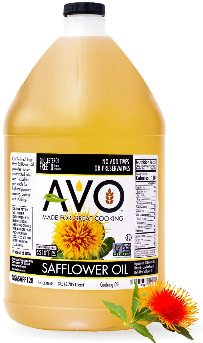 Naturally Processed NON-GMO High Oleic Safflower Oil, 1 Gallon