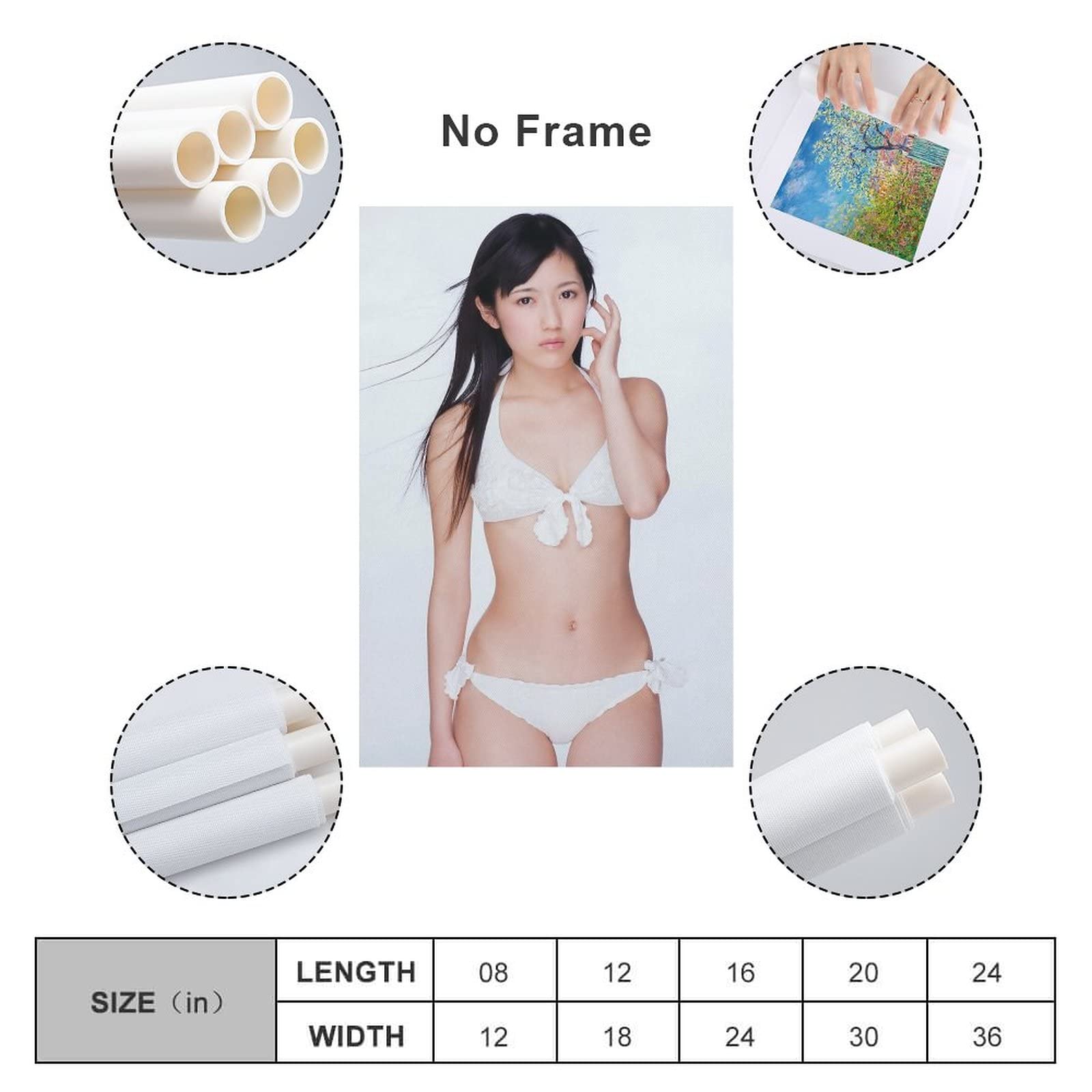 Amazon.co.jp: 渡辺麻友 美少女水着ポスター (2) キャンバス 壁アート