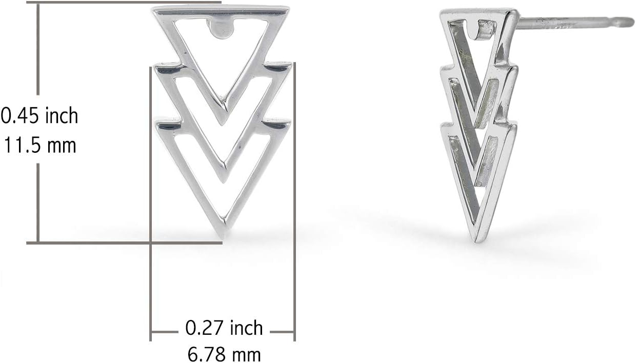 Boma Jewelry Sterling Silver Triangle Geometric Stud Earrings - Image 5