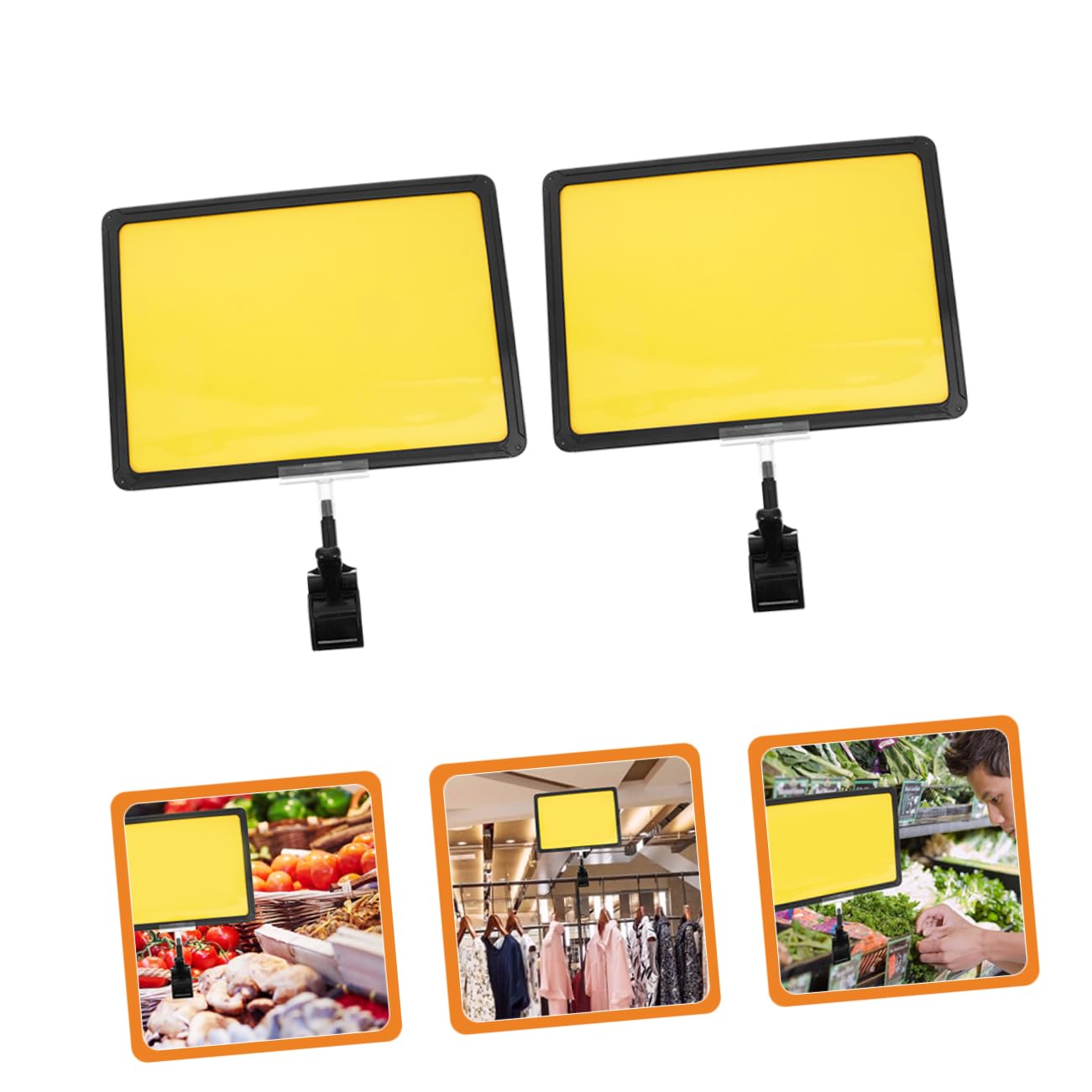 Uonlytech 3 Sätze Preisschildhalter Drehbaren Clips Wiederverwendbar Beschreibbare Preisschilder Für Supermarkt Regal Und Werbeetiketten 2 Stücke * 3