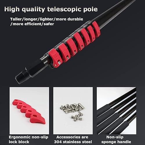 Miniatura 4 de Kit de poste alimentado por agua, cepillo telescópico de lavado de ventanas, limpieza de paneles fotovoltaicos y solares, poste de limpieza de