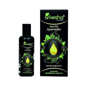 Arkesha Ayurvedic Hair Oil, Ayurvedic Proprietory Medicine, Promotes Hair Growth, Prevents Dandruff, Reduce Hair Fall, 100% Natural Fragrance & Colour, 100ml