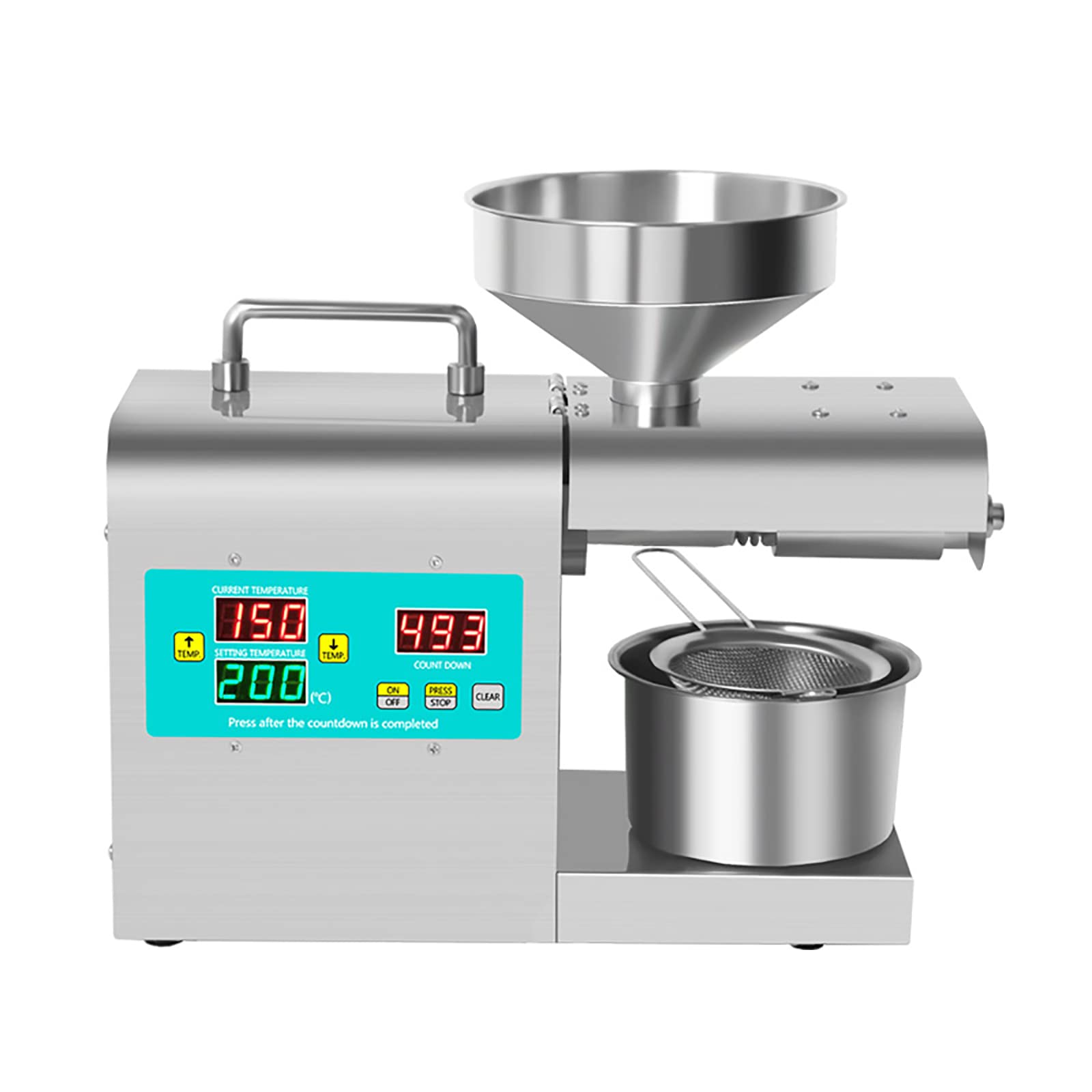 AYCDL Automatic Oil Press Machine, 820 Watt Commercial Grade Extractor Oil Expeller, Electric Oil Mill for Coconut Peanut Sunflower Walnut Beans Sesame Seeds