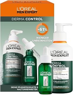 L'Oréal Men Expert Derma Control Set with Niacinamide: Cleansing Gel 260ml & Anti-Pollution Serum 30ml