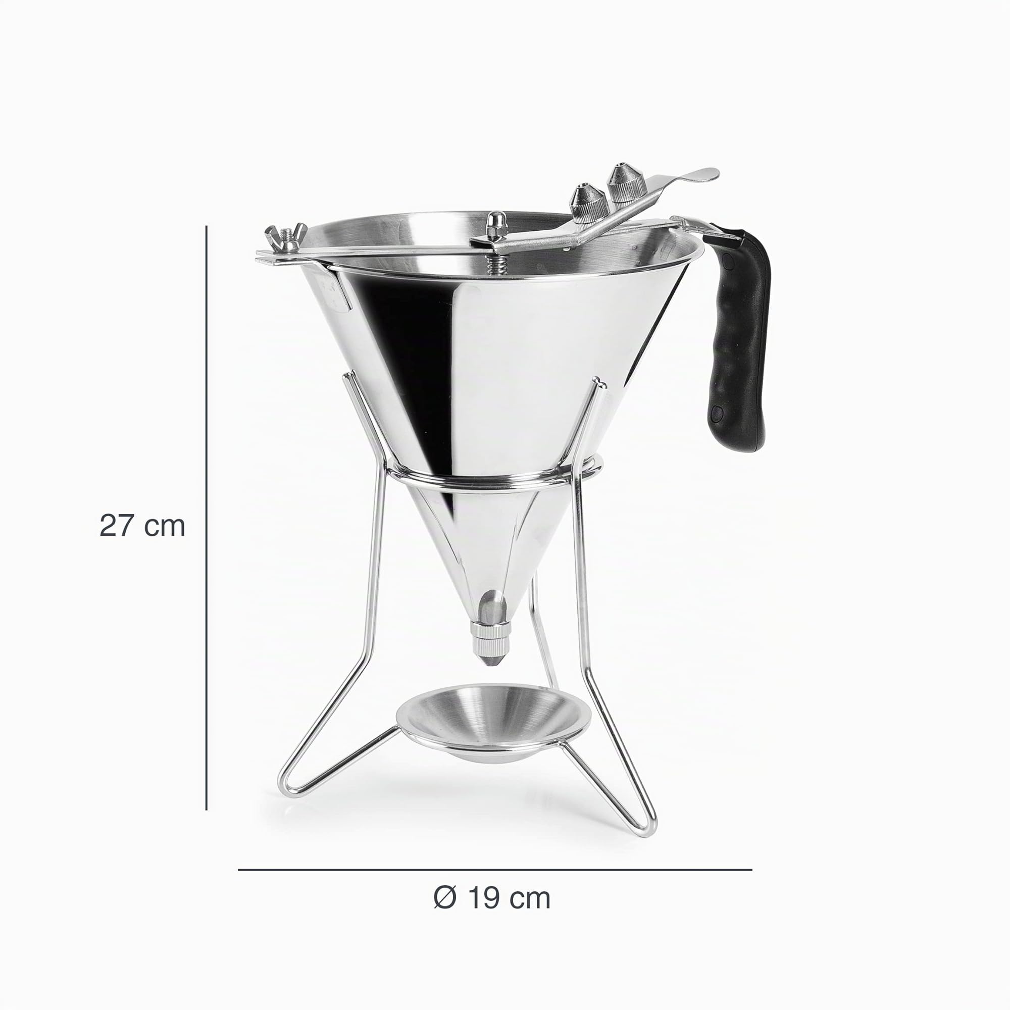 Lacor 67150 Imbuto dosatore in Acciaio Inossidabile 18/10 con Sistema a Leva per Una Portata Regolabile, 2'00 L