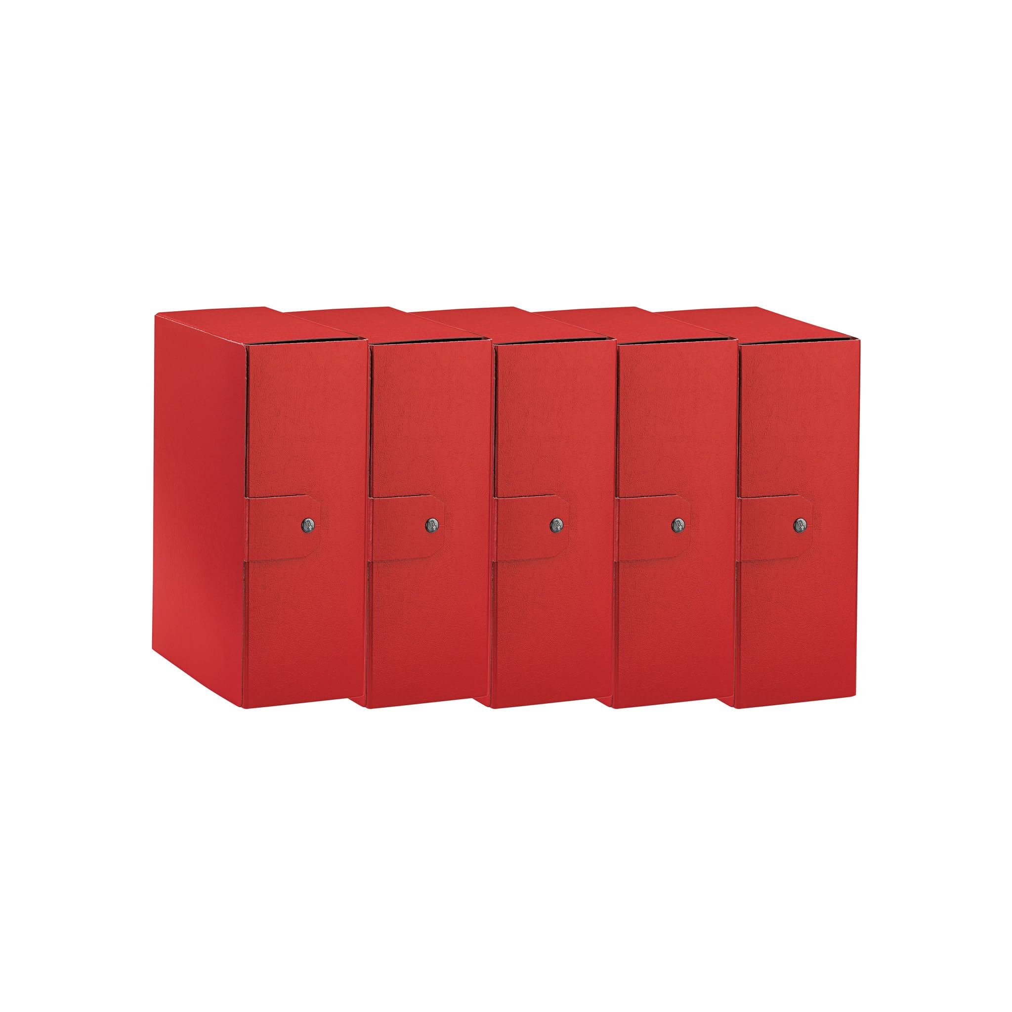 Esselte C32 EUROBOX 390332160 Project Folder for Filing, Button Closure, 25 x 35 cm, Spine 12 cm, Red, Pack of 5