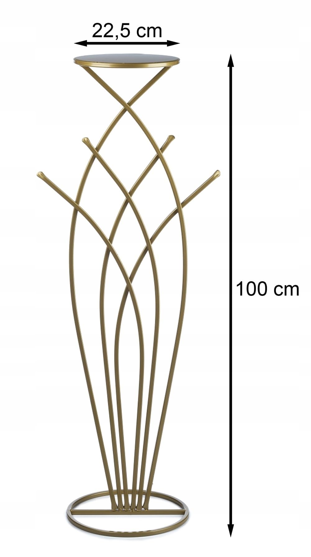 Kwietnik stojący 100 cm nowoczesny złoty stojak