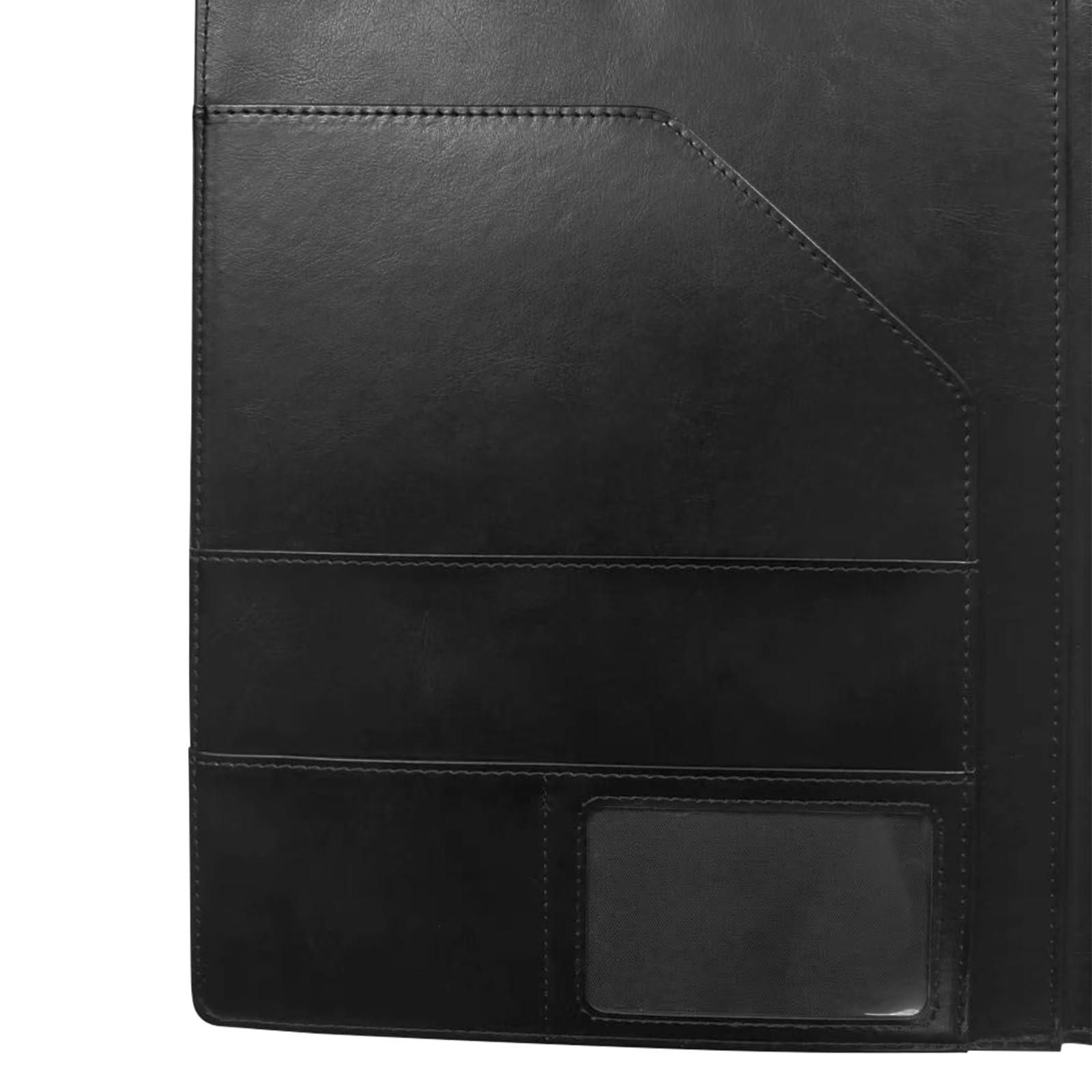 Cartella portadocumenti in pelle, formato A4, portablocco per ufficio, contratti e registro dati, con clip multifunzione, per infermieri e studenti, insegnanti, gestione aziendale, (nero)