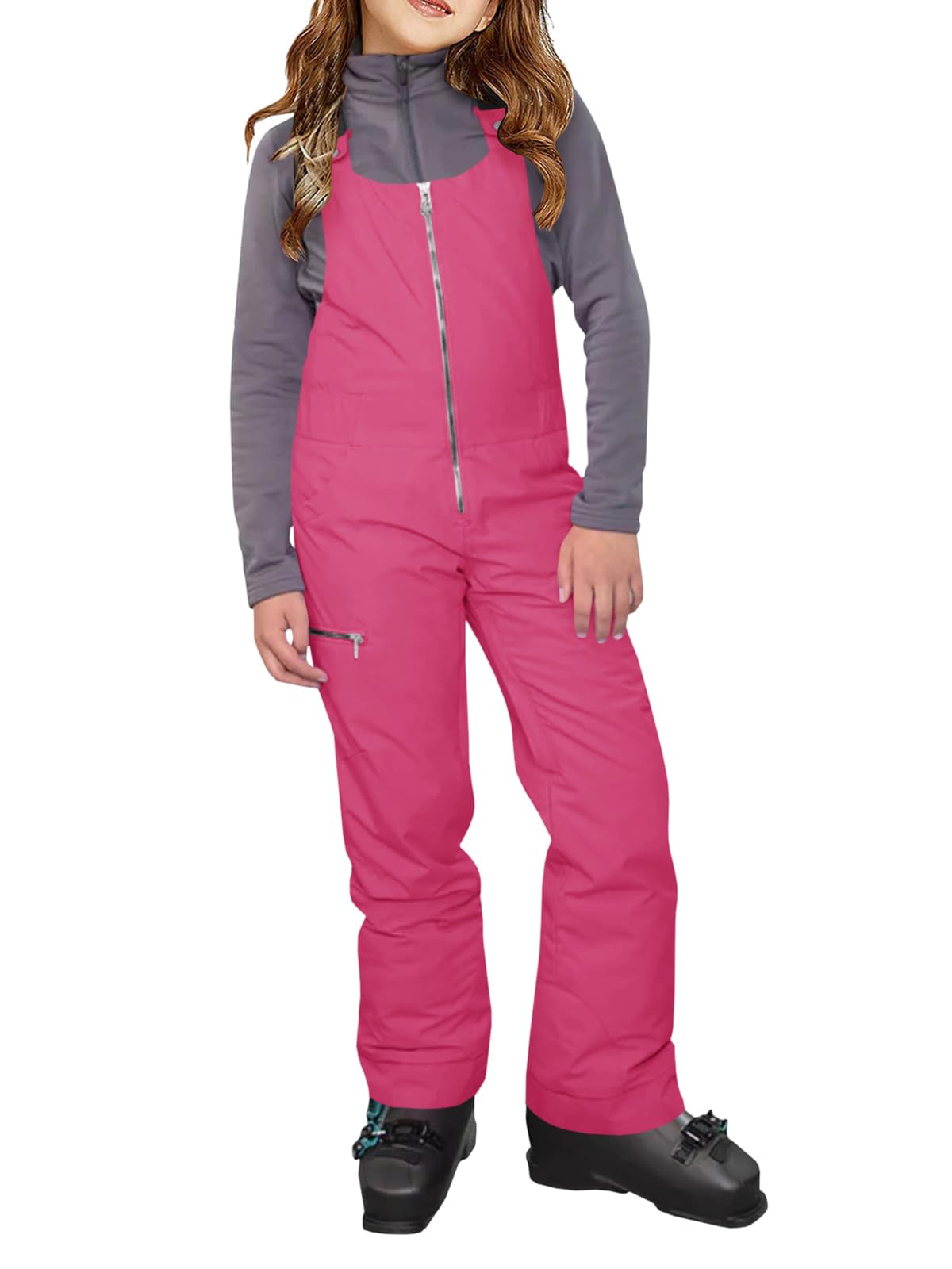 Haloumoning Kids Snow Bibs Waterproof Insulated Ski Pants Overalls Snowsuit