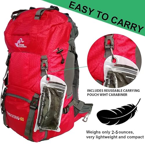 Evotopf Waterproof Backpack Rain Cover With Drain Hole & Safety Reflective Strip (Anti Slip Design, Tear-Resistant, Ultralight) For Camping, Hiking, Traveling, Biking, 60-70L, Black #TOP7