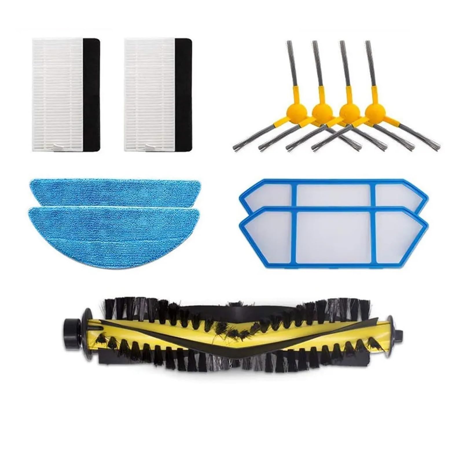 Kompatybilny i kompatybilny z (Mamibot Exvac 660/880/650 Platinum) Główna szczotka boczna Filtr Mop Szmatka Część do odkurzacza robota(Set 1)