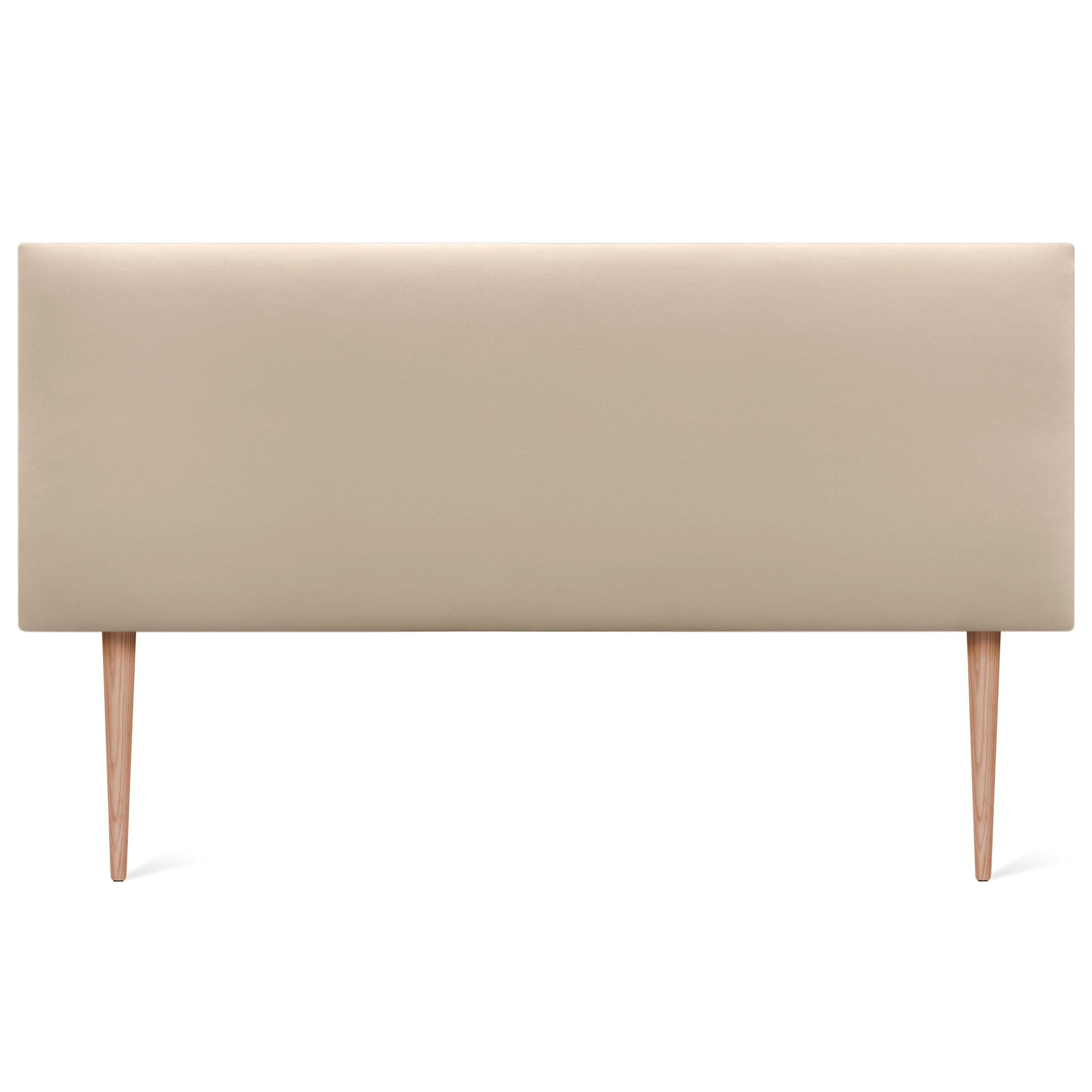 DHOME Testiera in similpelle o tessuto AQUALINE Liscia e con gambe Testiera per letto imbottita (160cm con Gambe (Lits 150/160), Similpelle Beige)