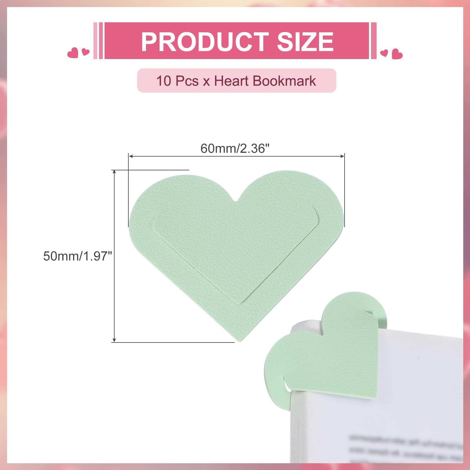 PATIKIL Leather Heart Bookmarks - Image 2