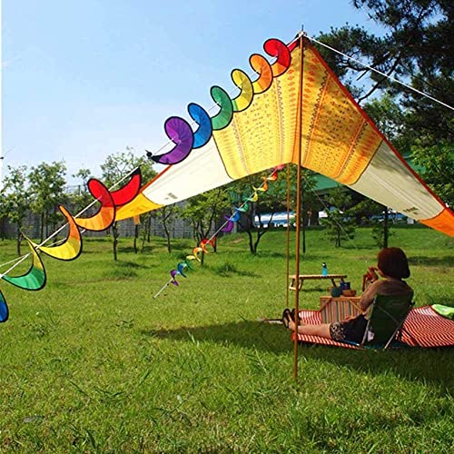 KARLOR 2 * 1.6m Buntes Windspiel Wind Spinner Zelt UV-beständig und Wetterfest, bunt, Windspiel für Camping Outdoor Garten und Zuhause