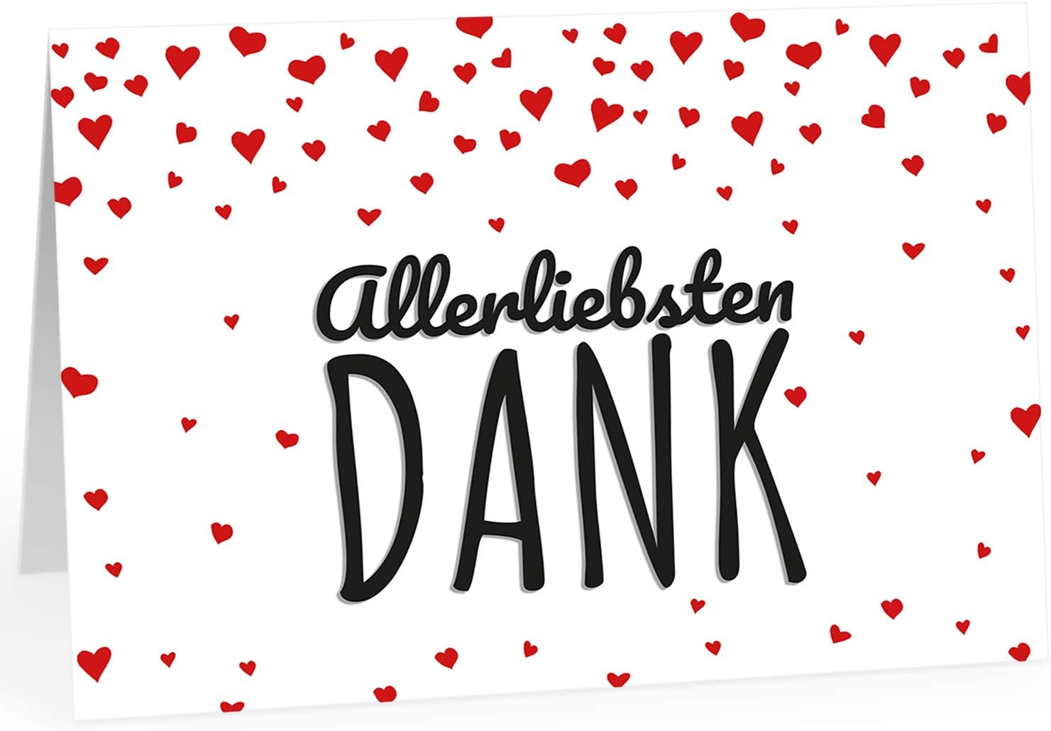 XXL Dankeskarte (A4) | Allerliebsten Dank mit Herzen | mit Umschlag ...