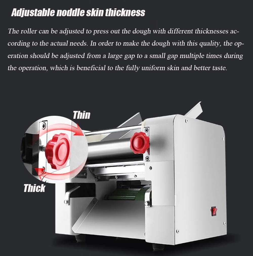 NEWTRY 2000W Electric Commercial Pasta Maker Machine Dumpling Dough Noodle Skin Maker Multi-function Noodle Pasta Spaghetti Roller Pressing Machine (Wide noodles blade 3mm)