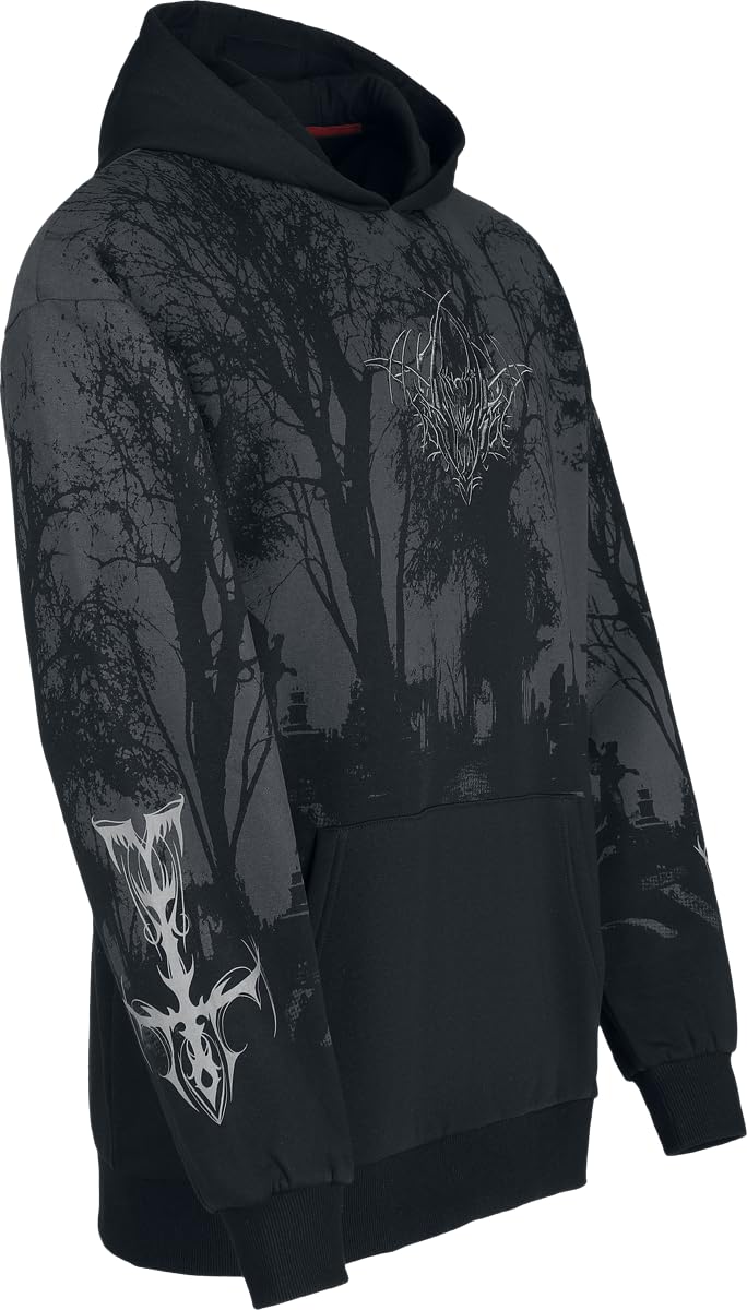 Gothicana by EMP Uomo Felpa con Cappuccio Eternal Allure Nero