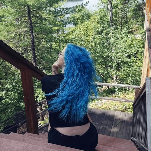 Image of OVERTONE Color Depositing Treatment Hair Mask, Vibrant Teal, 8 oz | Semi Permenant & Nourishing Coloring Conditioner for All Hair Types, Contains Shea Butter & Coconut Oil, Vegan & Cruelty-Free