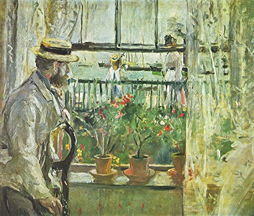 Impression Berthe Morisot Man by Window grand format papier mat d'archive décoration murale