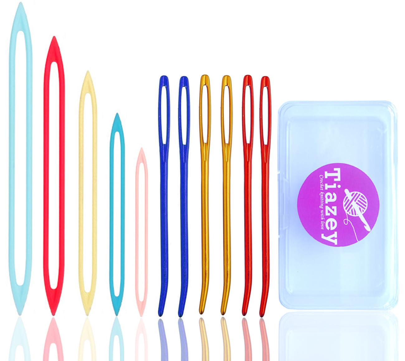 Assorted Yarn Needles Set, Bent Tapestry Needle Large Big Eye Weaving Needles Darning Crochet Sewing Finishing Knitting Needles for Bulky Yarn Craft