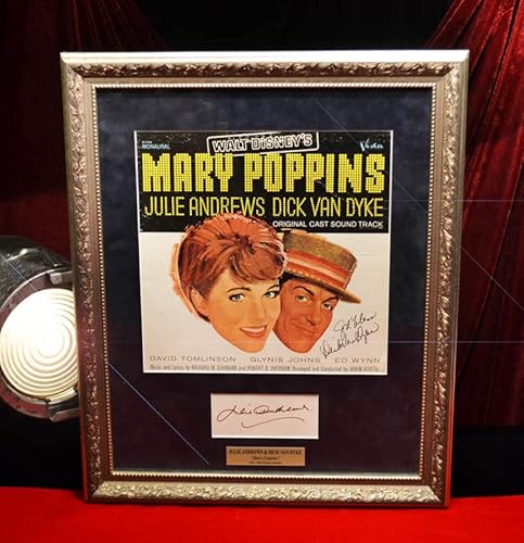 JULIE ANDREWS, DICK VAN DYKE Signed MARY POPPINS Album Autographed in FRAME, DVD, COA, UACC