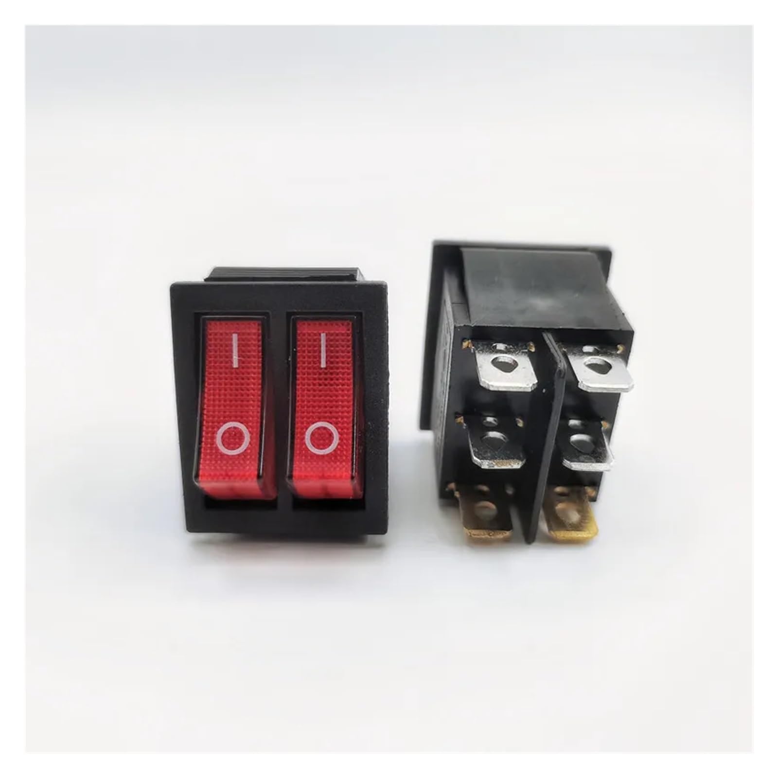 IDGTTLDF 1PCS KCD8 6PIN red 16A 250V 20A 125V Double Light Switch Rocker Switch ON-OFF KCD6