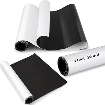 Eersida Magnetic Sheets for Bulletin Board Magnet Roll Sheets White Surface Flexible Blank Magnetic Wall Decal Sign Vinyl Roll for Car DIY Craft Projects16 Inch x 5 Feet, 40 Mil