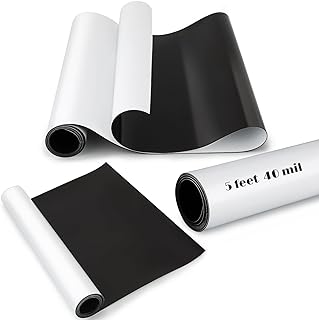 Eersida Magnetic Board for Wall Magnet Roll Bulletin Board Sheets White Surface Flexible Blank Magnetic Wall Decal Sign Vinyl Roll for Car DIY Craft Projects(16 Inch x 5 Feet, 40 Mil)