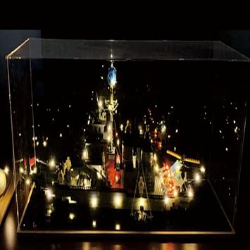 Acrylic Box with Matte Black Base, Fully Assembled Clear Acrylic Display Case, Preassembled Display Case,30cmx40cmx20cm