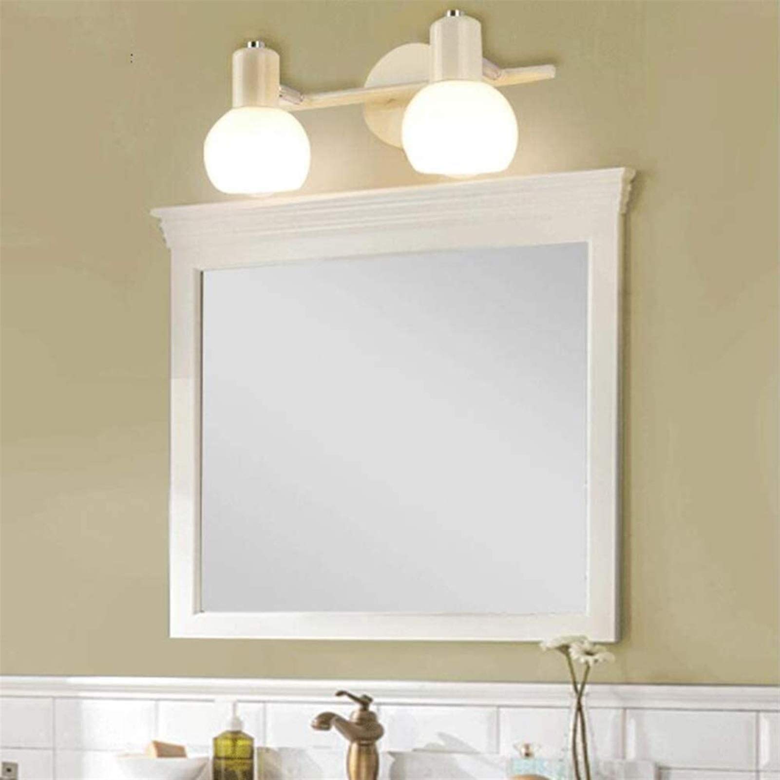 Miroir de salle de bain à LED anti-ombre avec applique en fer forgé réglable