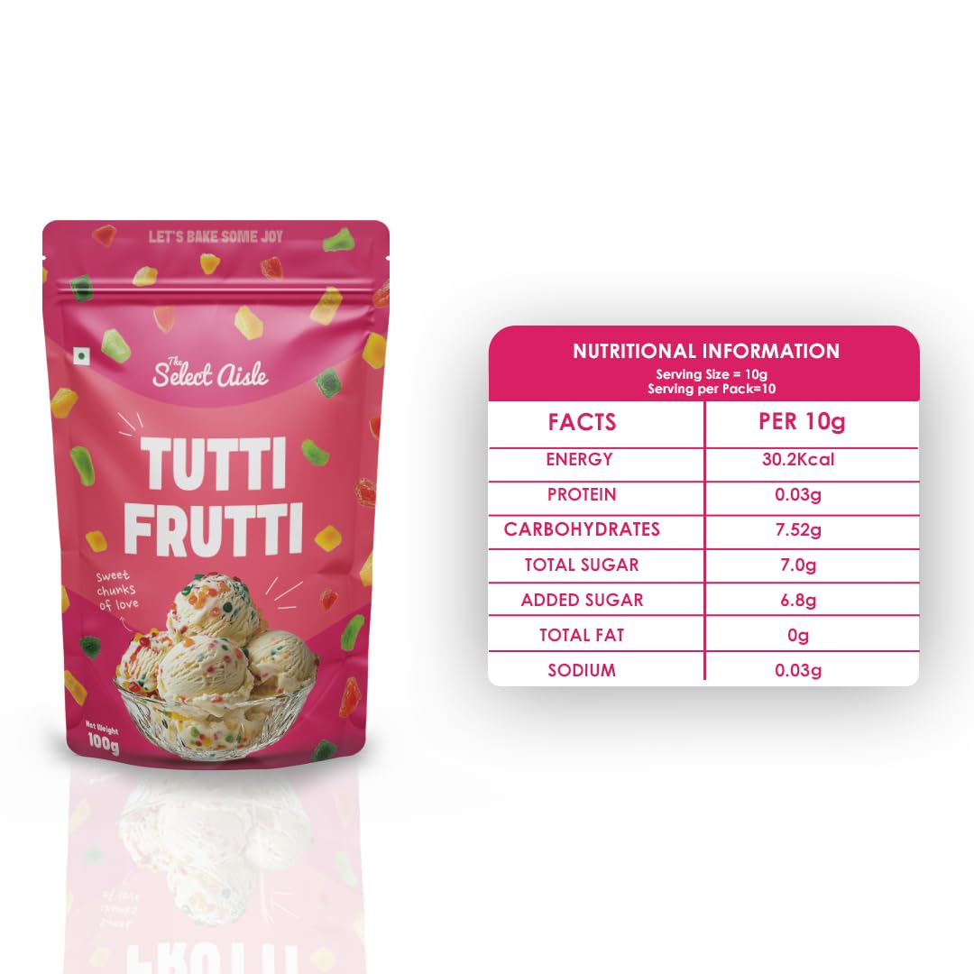 The Select Aisle Tutti Frutti - 100g | Ideal for Cakes, Cookies