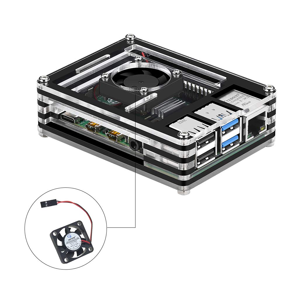 Amazon.co.jp: Raspberry Pi 4 ケース 9層アクリルケース 冷却ファン
