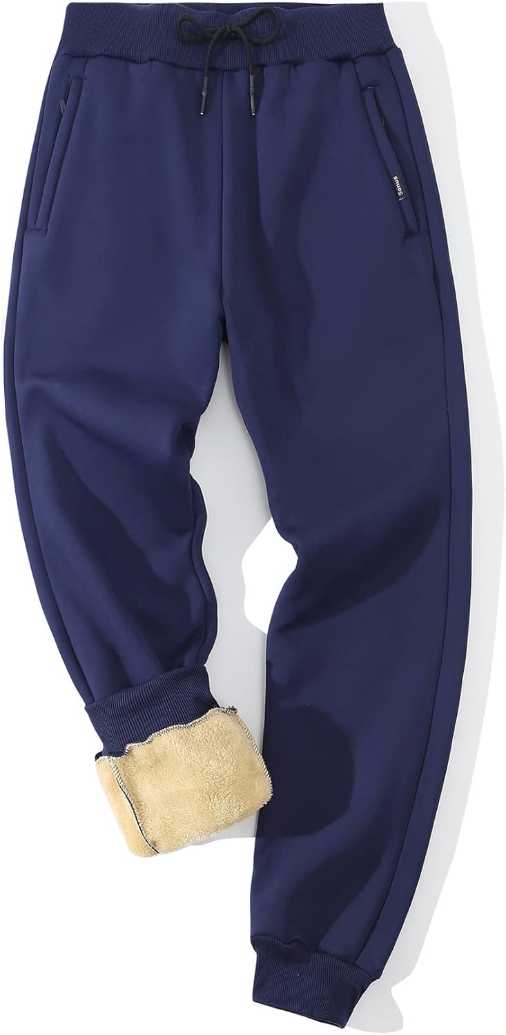 Gihuo Men Sweatpants Sherpa Fleece Lined Sweatpants Winter Thermal Active Outdoor Sports Track Jogger Pants
