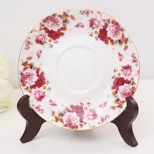 Miniatura 6 de VALICLUD Decoración dorada Soporte de exhibición de madera Soportes de placa para soporte de placa de exhibición Caballetes Marco de imagen Soporte