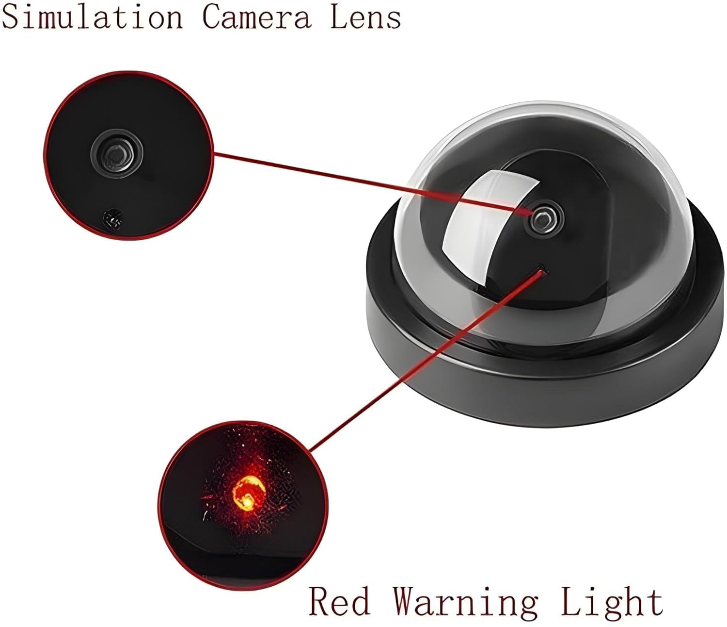 Oblivion Dummy CCTV Camera 1 Pc – Battery Operated Wireless Fake Security Camera with Flashing LED Light for Home, Office, Shop, Warehouse – Realistic Look, No Wiring, Indoor Outdoor Use, Dome Design