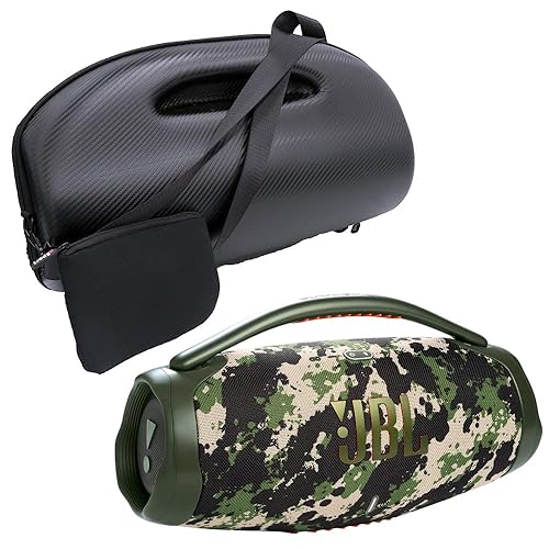 JBL Boombox 3 Waterproof Portable Bluetooth Speaker Bundle with gSport Case and Accessory Pouch (Green Camo)