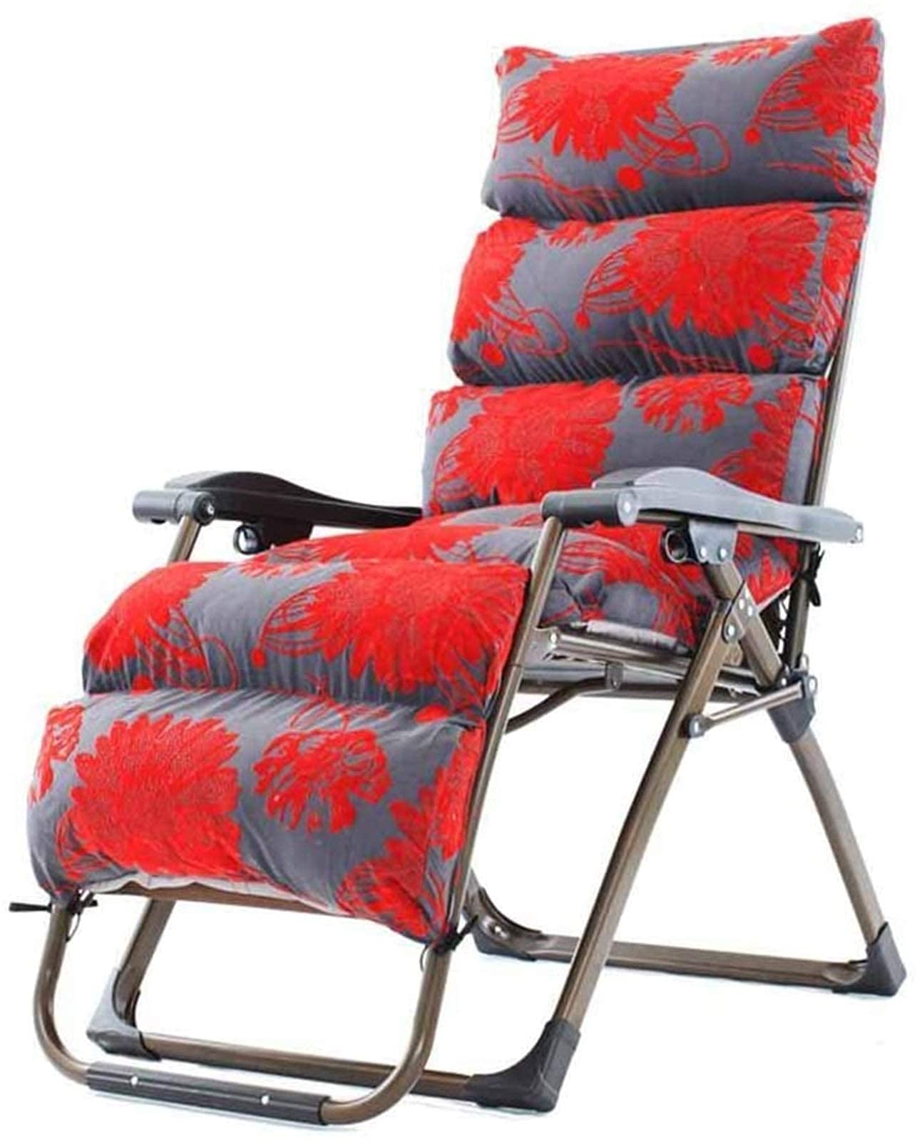 Chaise longue pour pause déjeuner pliable inclinaison zéro gravité et assise coton amovible