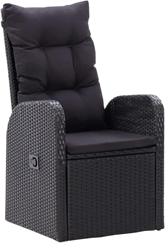 3 Piece Patio Dining Set with Cushions,Patio Decor,Conversation Furniture,Rattan Furniture,Casual Table Chairs,Perfect for Patio, Garden, Porch,Family Room,Sitting Area, Black