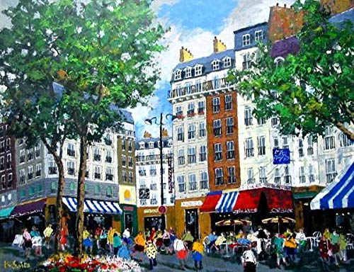 油彩画　油絵　絵画　カフェテリア　M8号　ヨーロッパ風景画 油彩画 油絵 絵画 カフェテリア M8号 ヨーロッパ風景画 - メルカリ