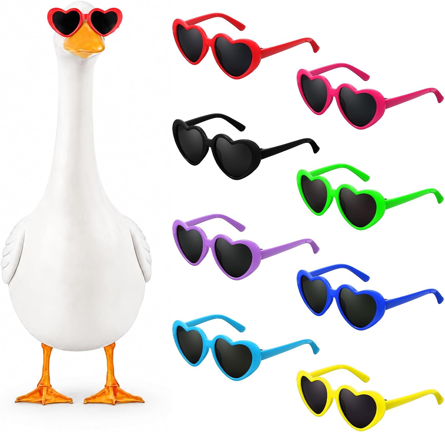 8 Pcs Porch Goose Sunglasses Mini Cute Heart Glasses for Plush Toys