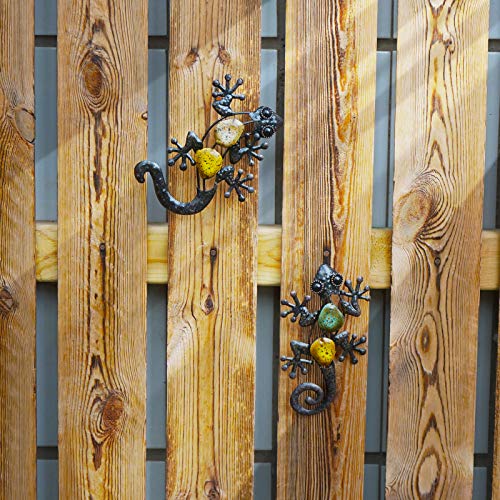 LIFFY 2pcs Metal Lizard Garden Wall Decor for Home and Outdoor Statues Fence Hanging Art Sculptures - Thumbnail 3