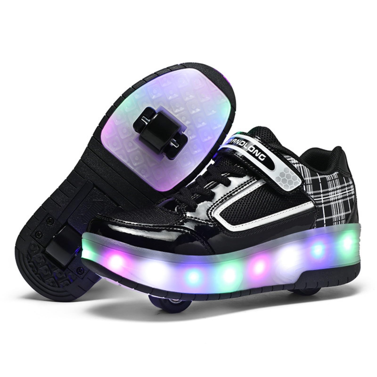 Fansu Zapatos de Patinaje con Ruedas para Niños y Niñas con Luz LED Ajustable, 2 en 1 Zapatillas con Ruedas y Luces para Niñas Niños USB Calzado Zapatillas Deportivas