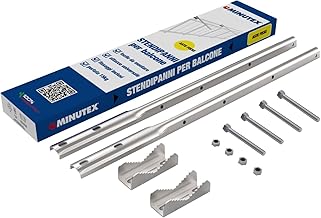 Stendibiancheria da balcone aste per ringhiera stendipanni stendino bracci in acciaio zincato, 100% MADE IN ITALY