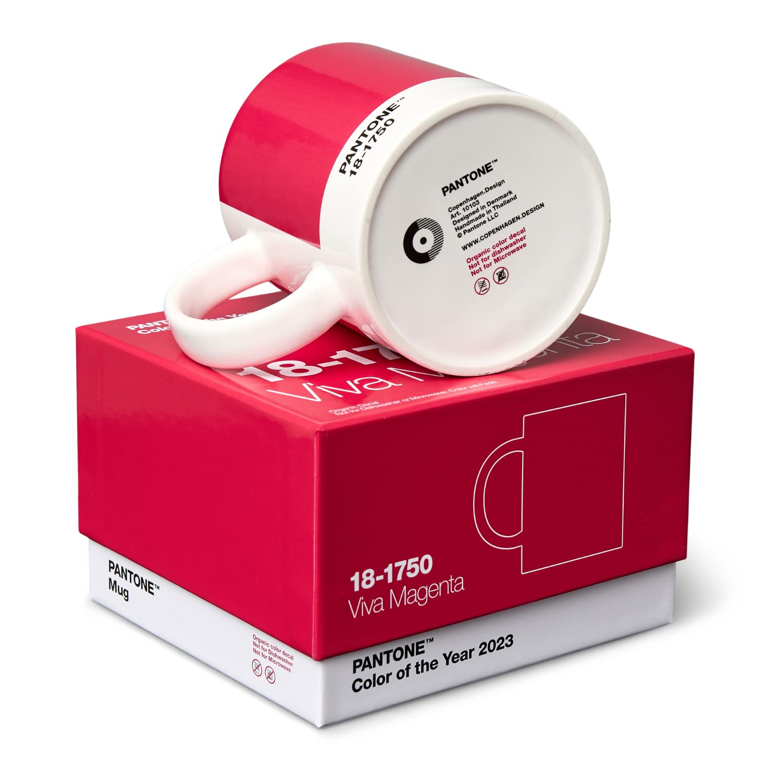 Pantone Porcelanowy kubek do kawy, z pudełkiem na prezent, 375 ml, Color of the Year (CoY) 2023: Viva Magenta 18-1750