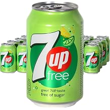 7Up Zero Barcoded Cans, 24 x 330ml - by Kandy Collection