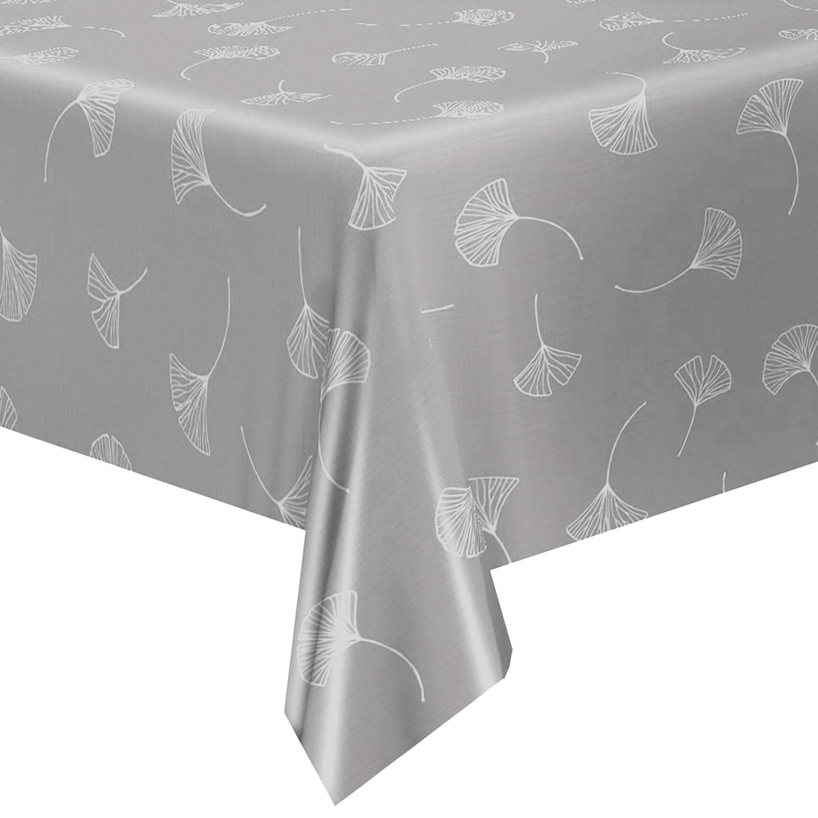 Qpc Direct Grey Dandelion Linen Effect Pvc Oilcloth Table Cover Vinyl Tablecloth (, 140 X 400Cm Rectangle)