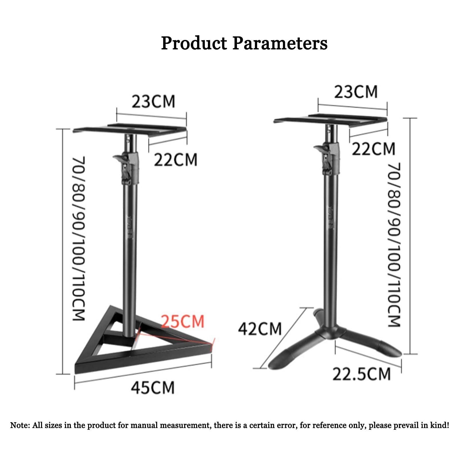 UWYTGF Monitor Speaker Stands Tripod Speaker Stand Professional Lift Tripod Metal Floor Surround Desktop Monitor Ktv Audio Bracket Studio Monitor Stand,B
