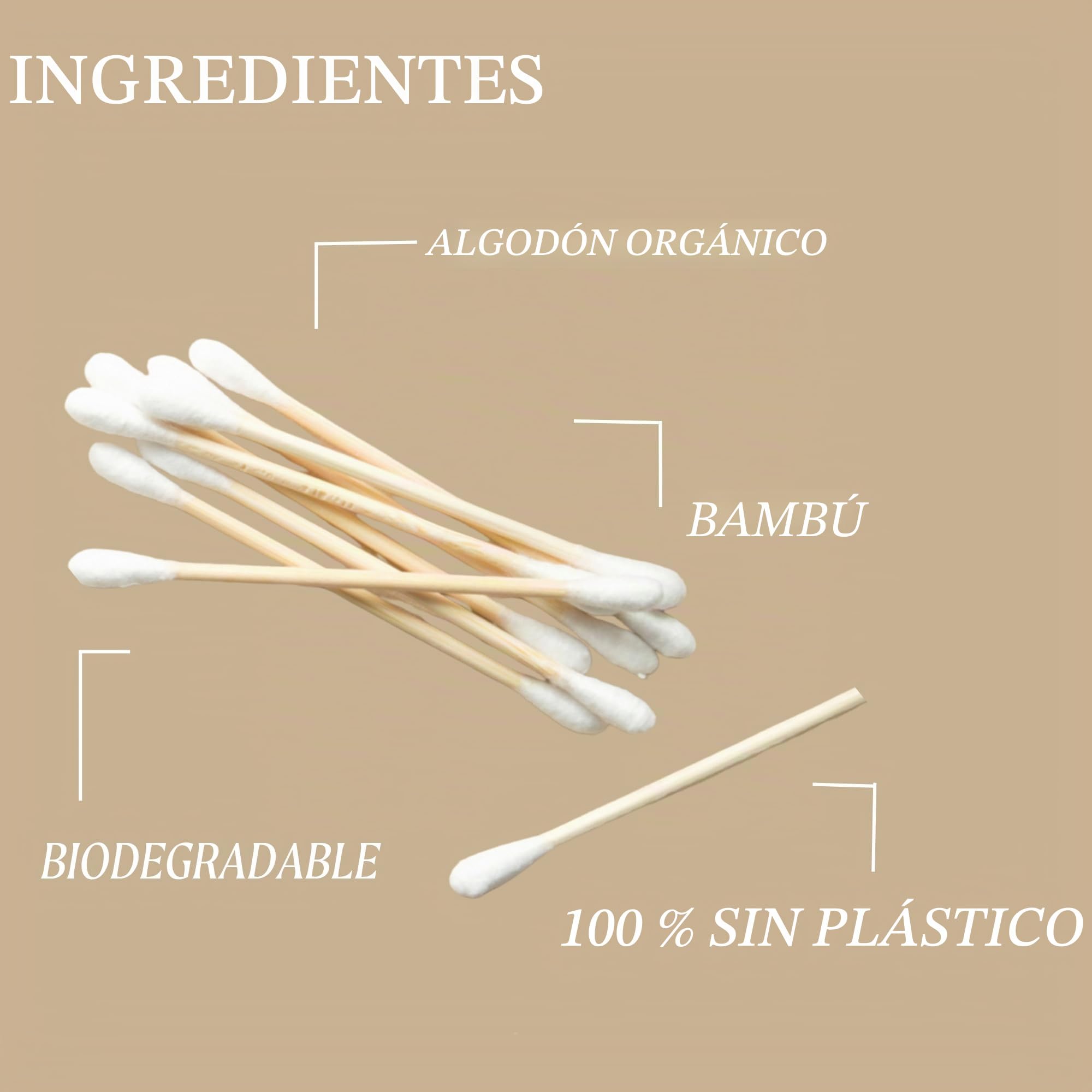 UpCircle Bastoncillos de algodón de bambú, 200 piezas, biodegradables, sostenibles, sin plástico, totalmente reciclables, ecológicos, un básico para cualquier baño
