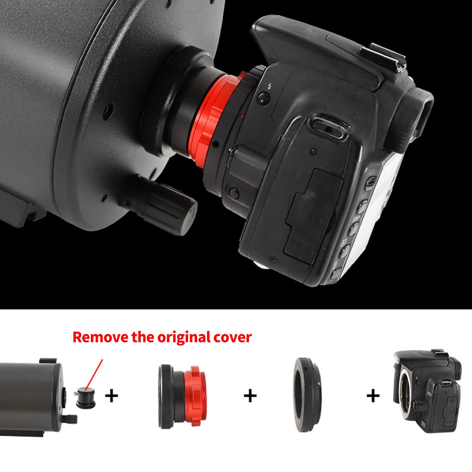 Adaptador de manguito de bloqueo coaxial de metal adecuado para una conexión segura de oculares de 3,17 cm a telescopios y adaptadores de cámaras