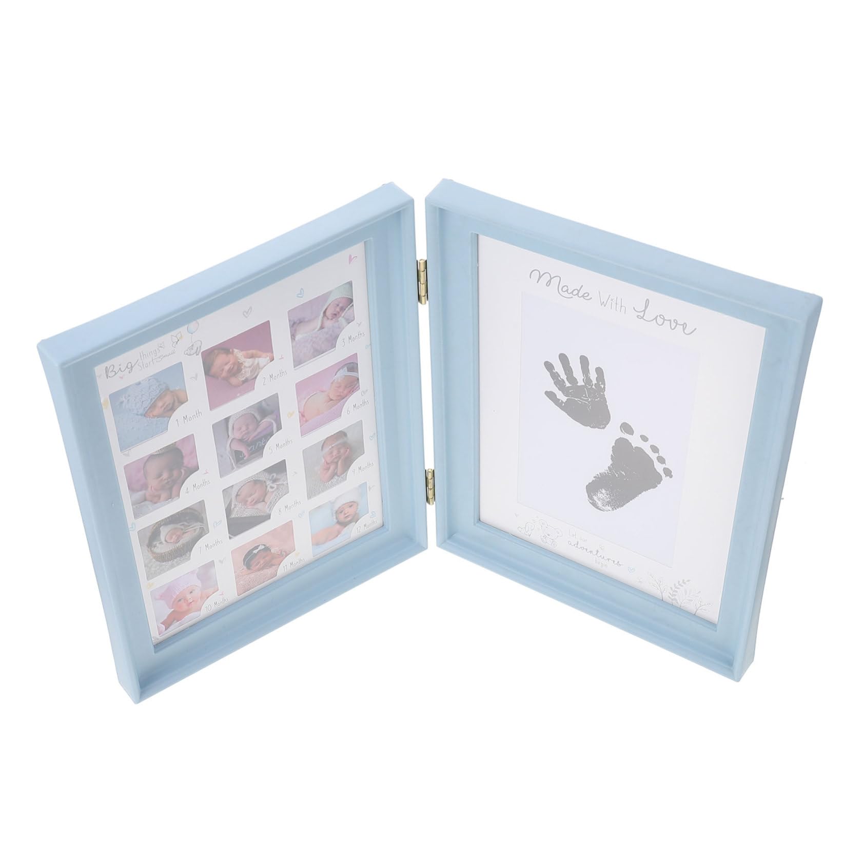 Hohopeti Baby Footprint Photo Frame Newborn Handprint Picture Holder Boys Baby Growth Memory Frame Desktop Photo Ornament